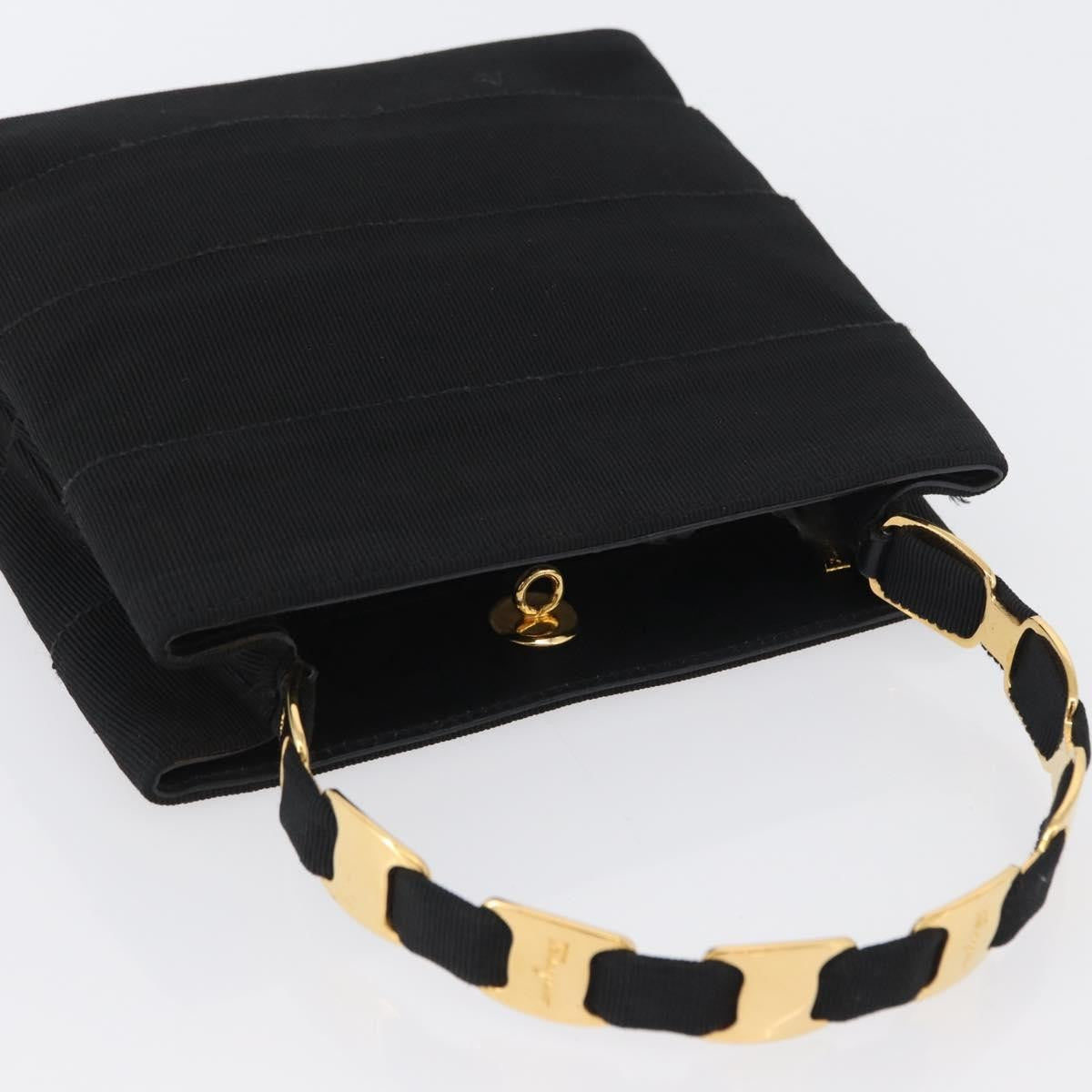 Salvatore Ferragamo Vala Handbag Canvas, BLACK, CANVAS, Handbag