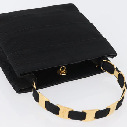 Salvatore Ferragamo Vala Handbag Canvas, BLACK, CANVAS, Handbag