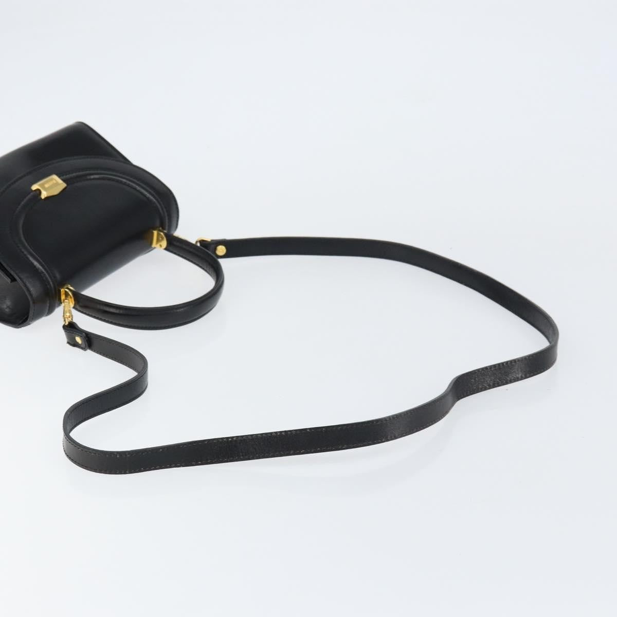 Bally Vintage Handbag Leather, Black, Leather, Handbag
