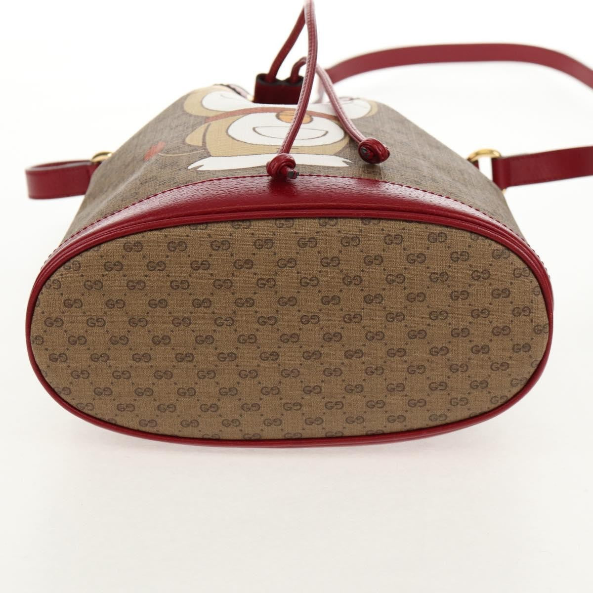 Gucci Doraemon Bucket Bag Printed Mini GG Coated Canvas, BEIGE, PVC, Shoulder bag