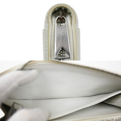 Bottega Veneta Cassette Zip Around Wallet Maxi Intrecciato Leather, WHITE, LEATHER, Wallets