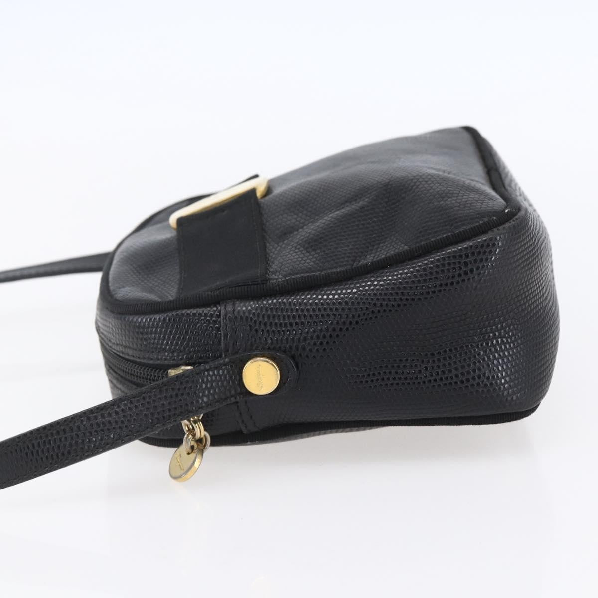 Salvatore Ferragamo Vara Bow camera Shoulder Bag Leather, BLACK, LEATHER, Shoulder bag