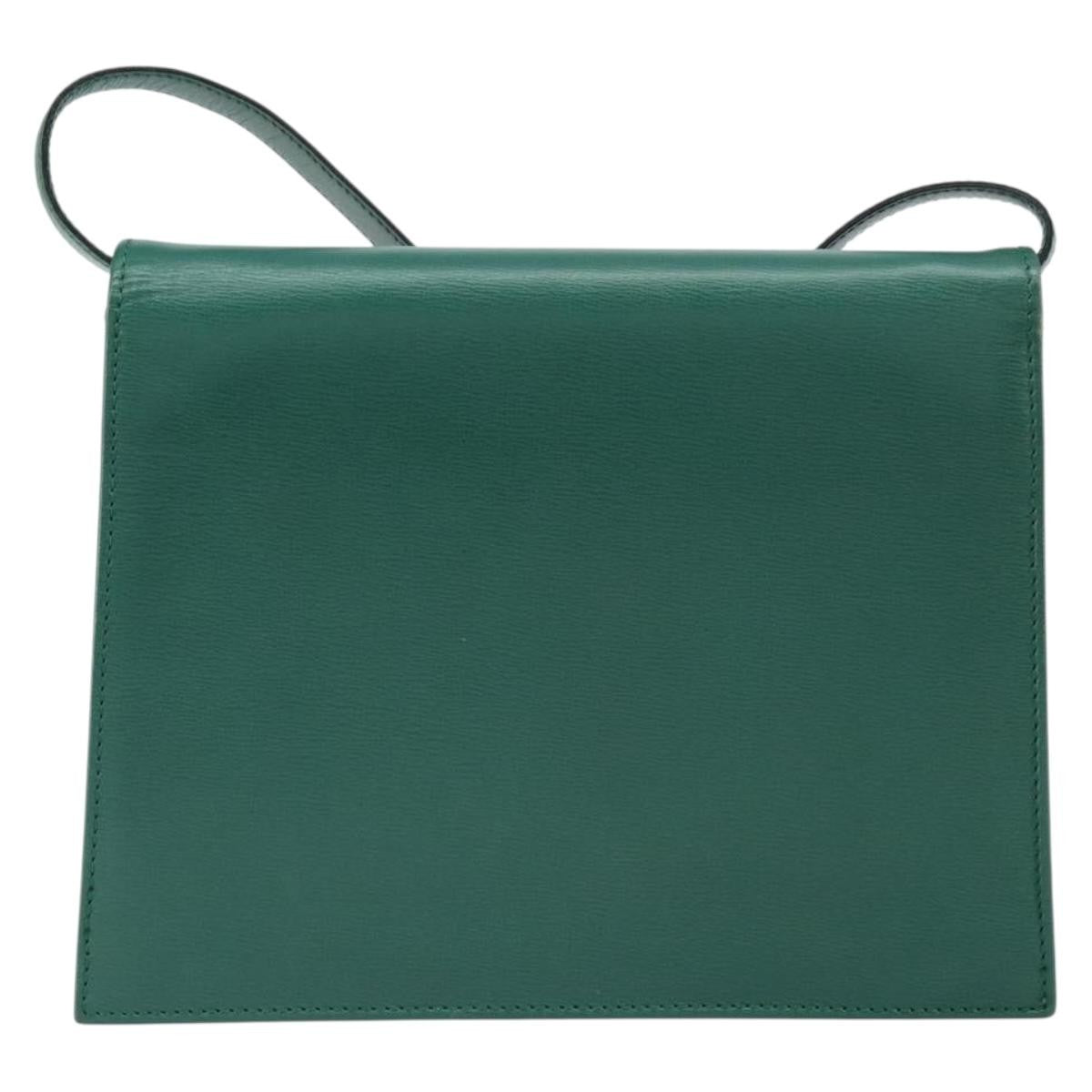 Christian Dior Vintage Shoulder Bag Leather, GREEN, LEATHER, Shoulder bag