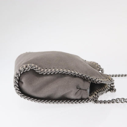 Stella McCartney Falabella Fold Over Crossbody Bag Shaggy Deer, GRAY, POLYESTER, Shoulder bag