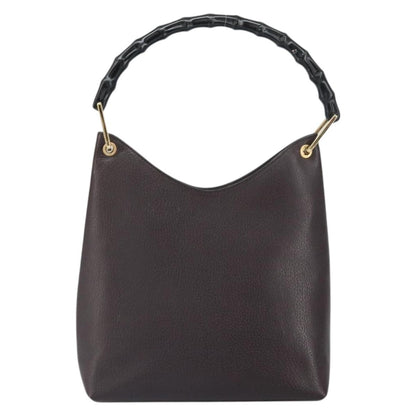Gucci Vintage Bamboo Hobo Leather, BROWN, LEATHER, Shoulder bag
