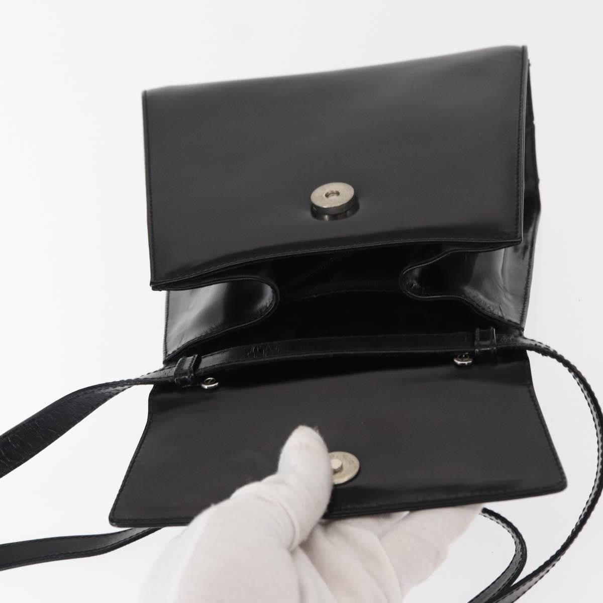 Salvatore Ferragamo Gancini handbag Leather, BLACK, LEATHER, Handbag