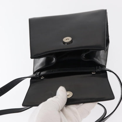 Salvatore Ferragamo Gancini handbag Leather, BLACK, LEATHER, Handbag