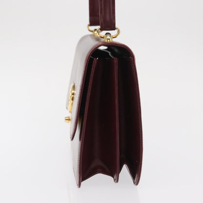 Gucci Vintage Handbag Leather, BURGUNDY, LEATHER, Handbag