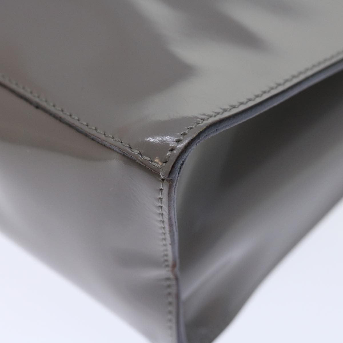 Salvatore Ferragamo Shopper Tote Patent Leather, GRAY, PATENT_LEATHER, Tote bag