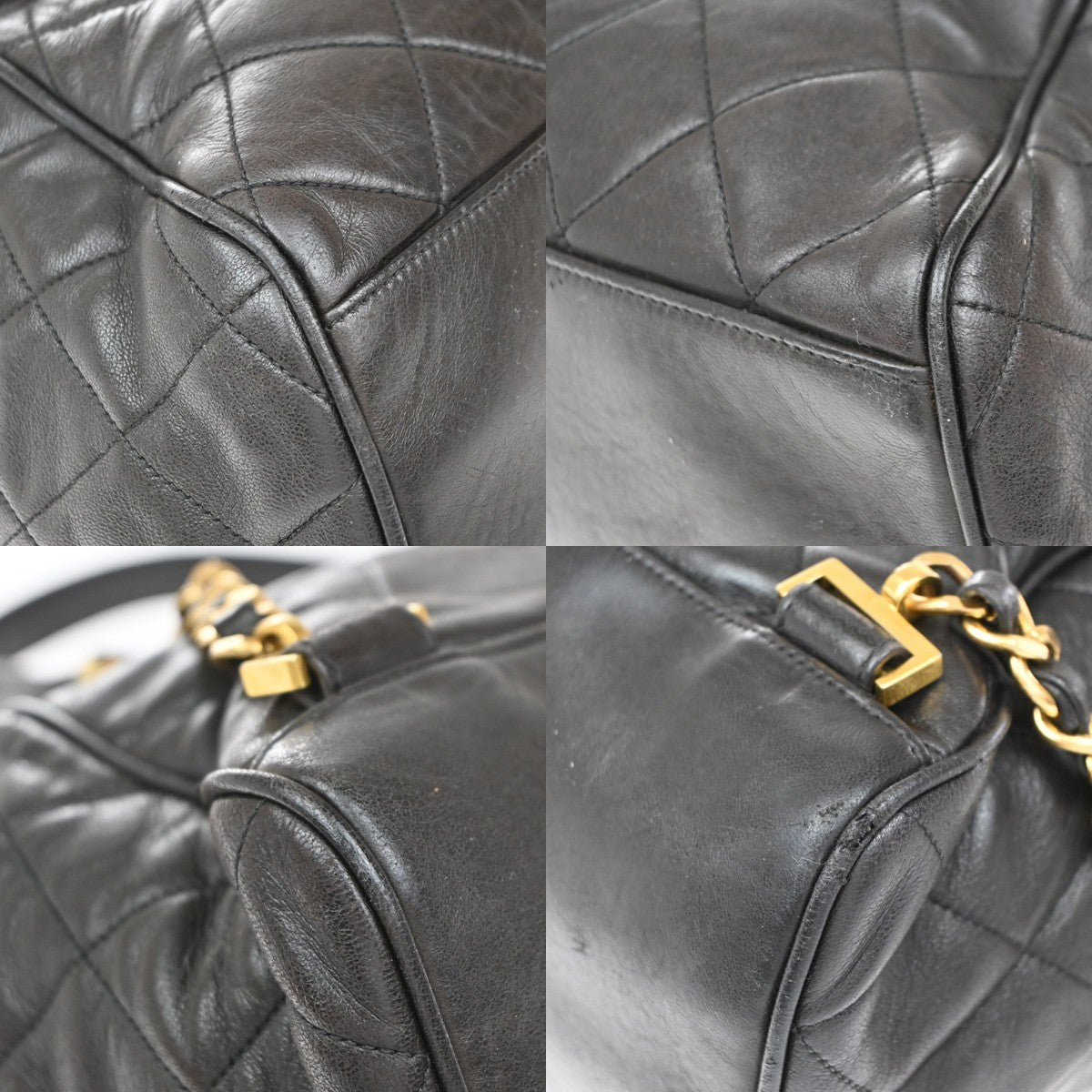 Chanel Vintage CC Flap Backpack Quilted Lambskin, BROWN, LEATHER, Backpack