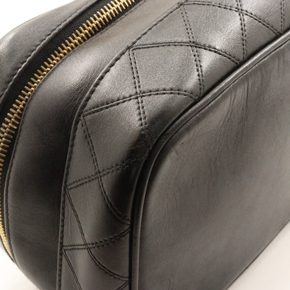 Chanel Vanity pouch Leather, BLACK, LEATHER, Toiletry Case