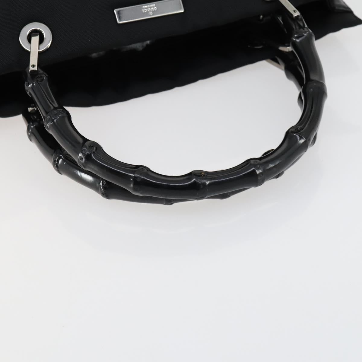 Gucci Bamboo Handle Tote nylon, BLACK, NYLON, Handbag