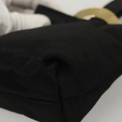 Celine Circle Logo Pouch Nylon, BLACK, NYLON, Clutche & pouche