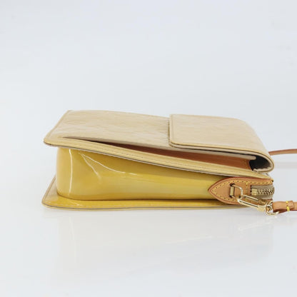 Louis Vuitton Mott Handbag Monogram Vernis, Beige, Patent Leather, Clutch