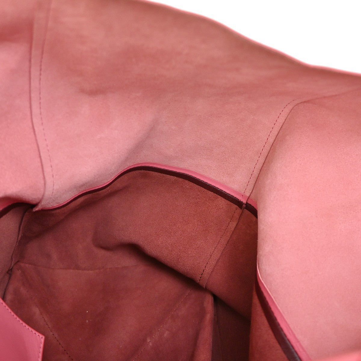 Celine Horizontal Bi-Cabas Tote Leather, PINK, LEATHER, Handbag