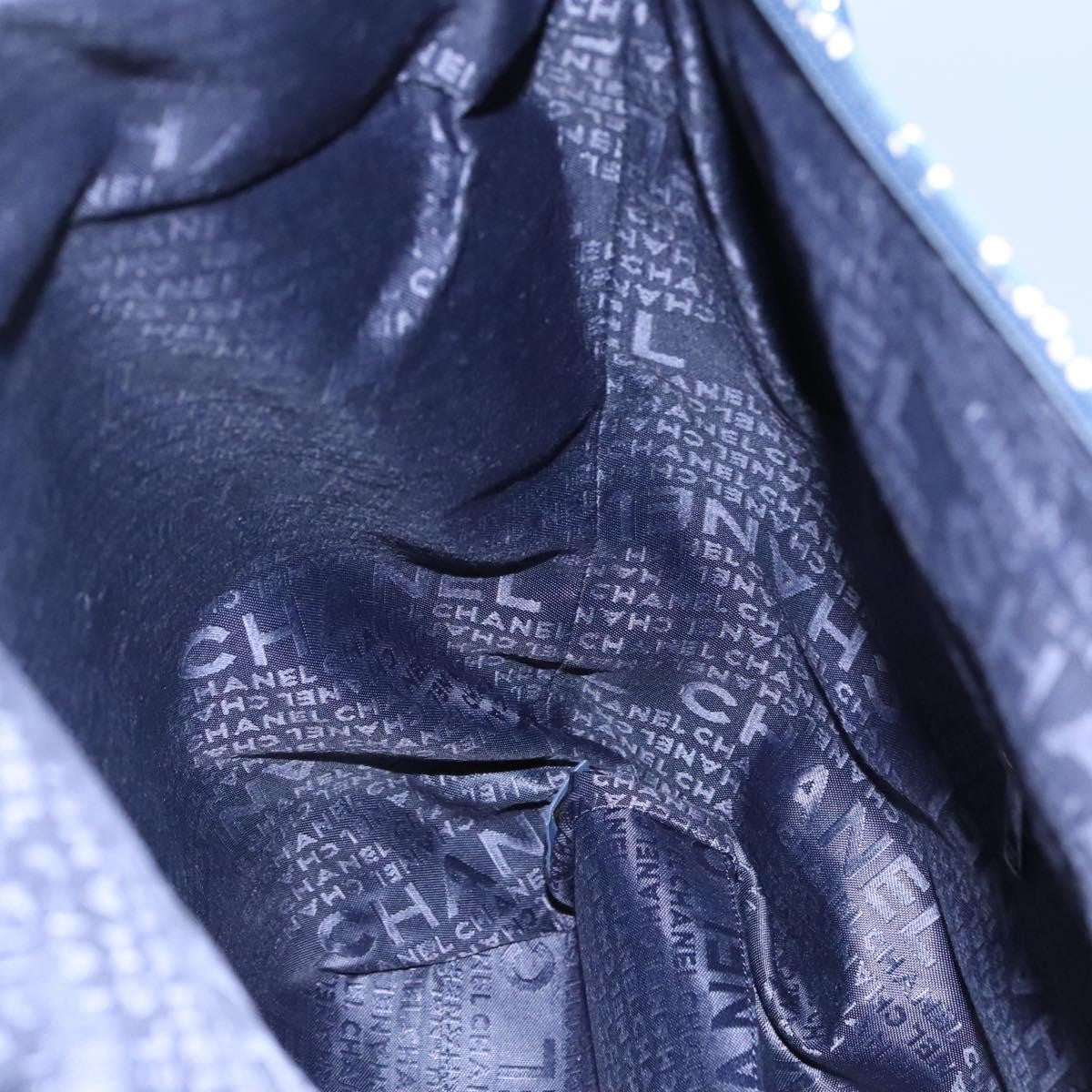 Chanel Vintage Bowler Bag Printed Canvas, NAVY, CANVAS, Handbag