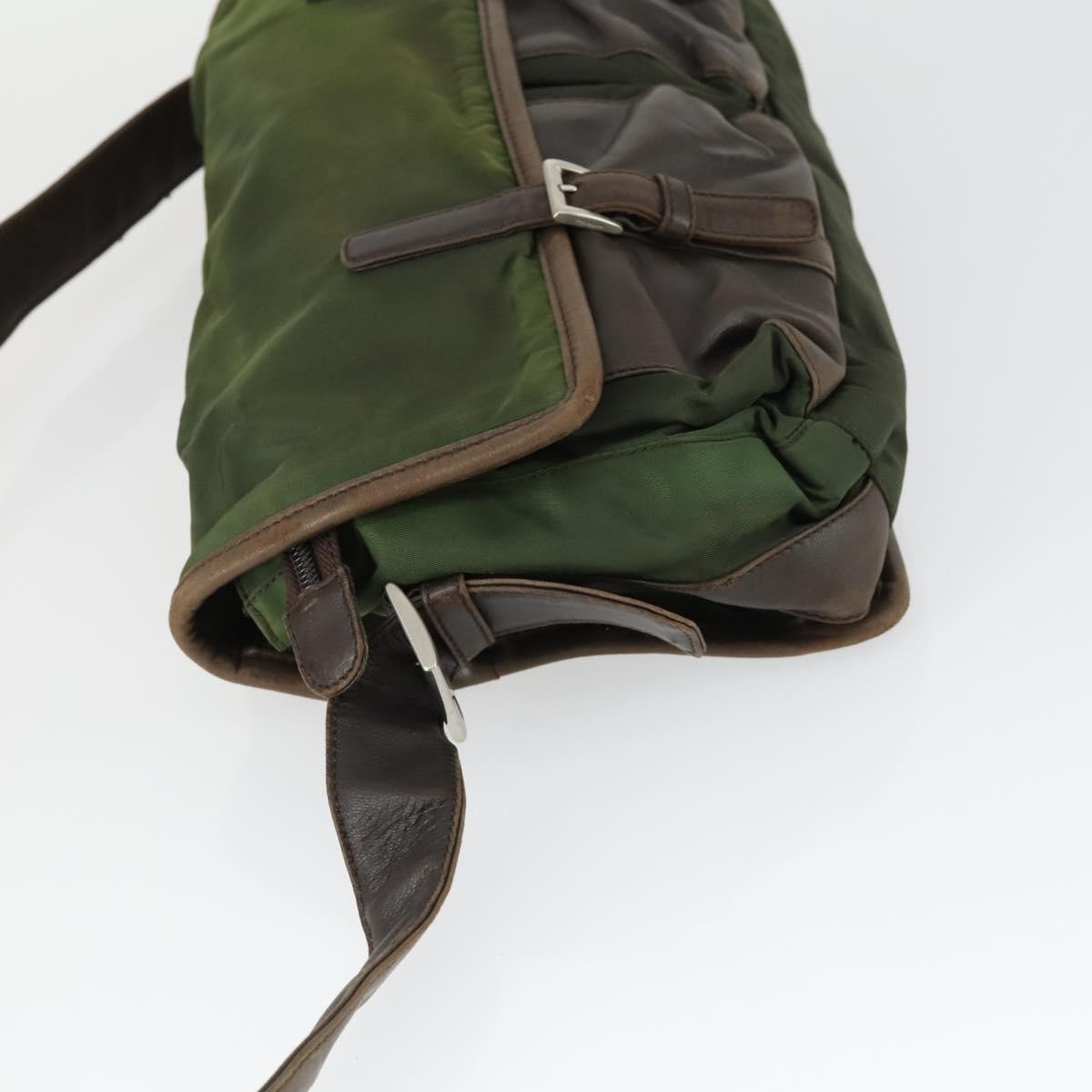 Prada Vintage Shoulder Bag Nylon and Leather, GREEN, NYLON, Shoulder bag