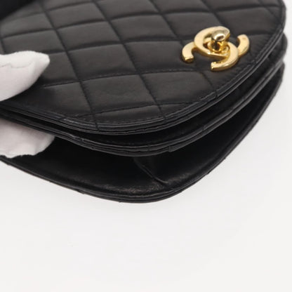 Chanel Vintage Flap Belt Bag Quilted Leather, BLACK, LEATHER, Clutche & pouche