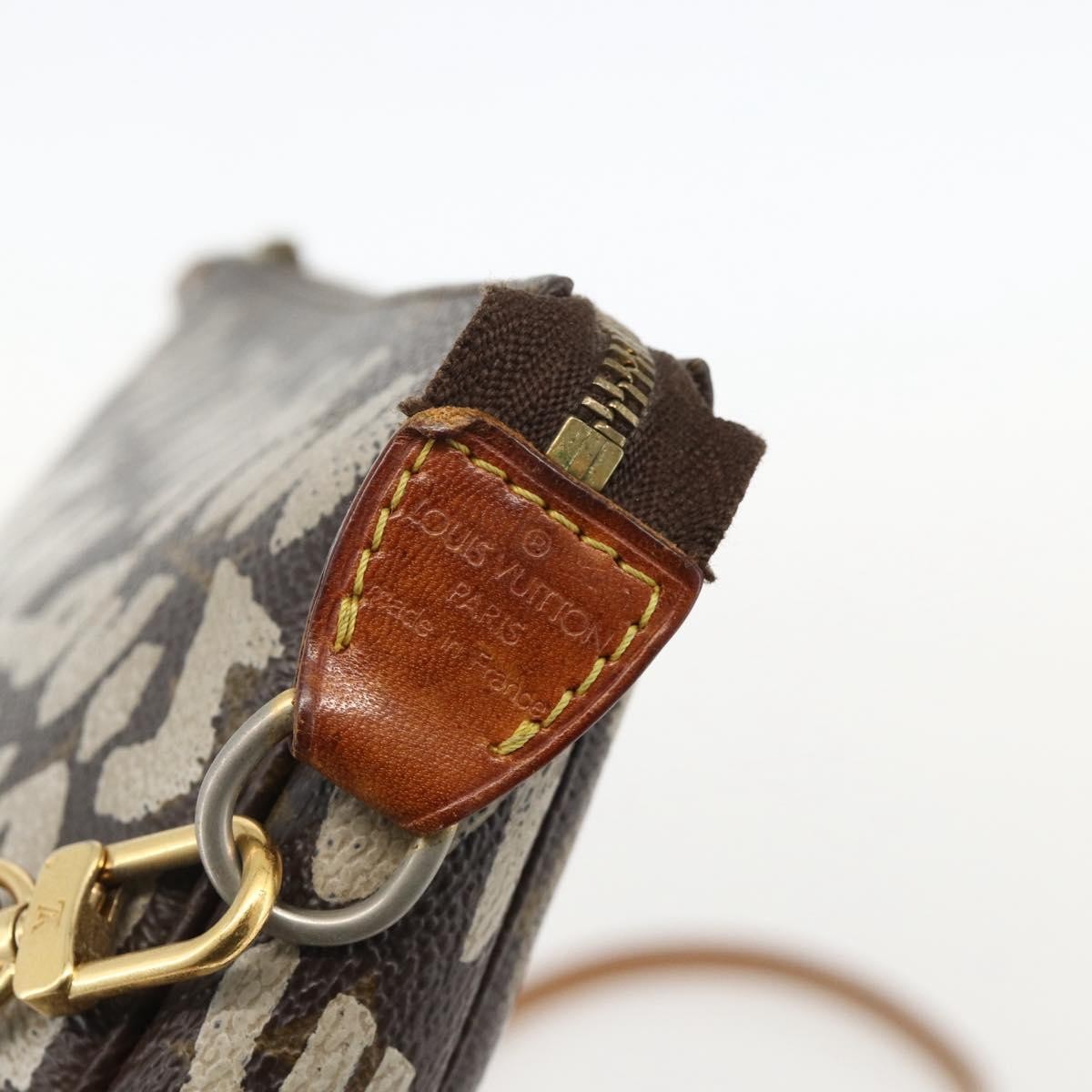 Louis Vuitton Pochette Accessoires Limited Edition Monogram Graffiti, Brown, Canvas, Clutch