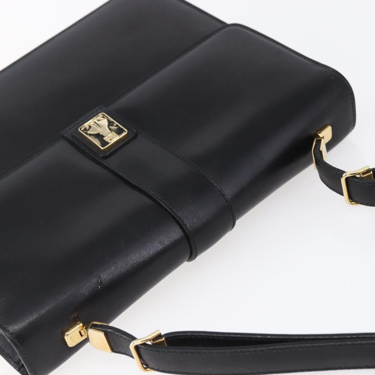 Burberry Vintage Shoulder Bag Leather, BLACK, LEATHER, Shoulder bag