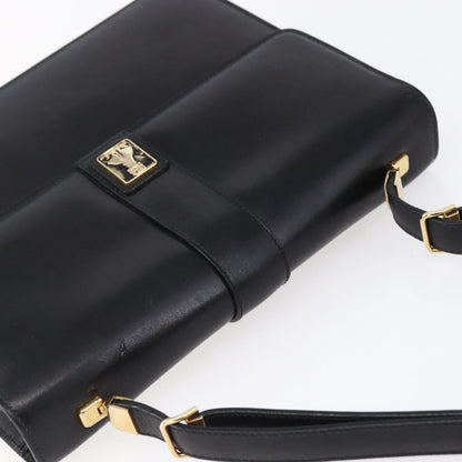 Burberry Vintage Shoulder Bag Leather, BLACK, LEATHER, Shoulder bag