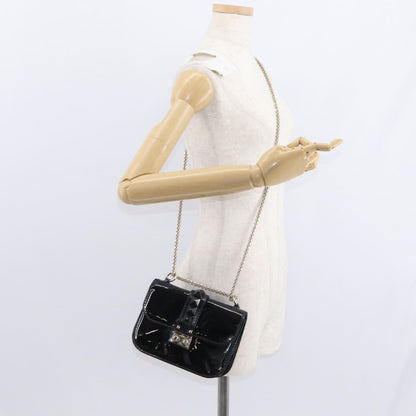 Valentino Garavani Glam Lock Shoulder Bag Patent, BLACK, PATENT_LEATHER, Shoulder bag