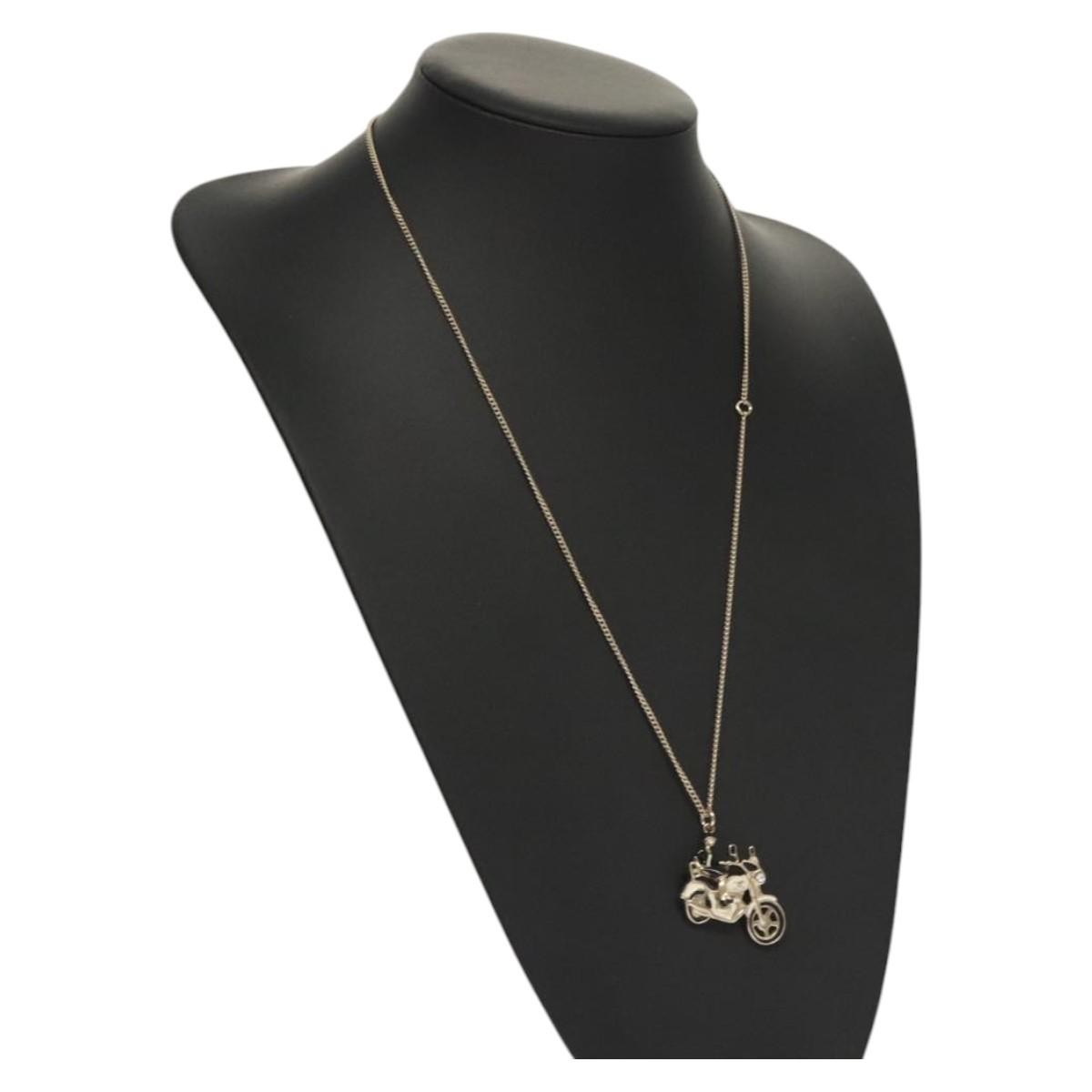Chanel Coco Rider Pendant Necklace Metal, SILVER, METAL, Necklace