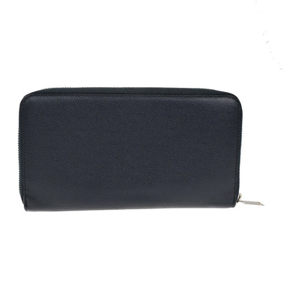 Saint Laurent Classic Zip Around Organizer Wallet Leather, NAVY, LEATHER, Wallets