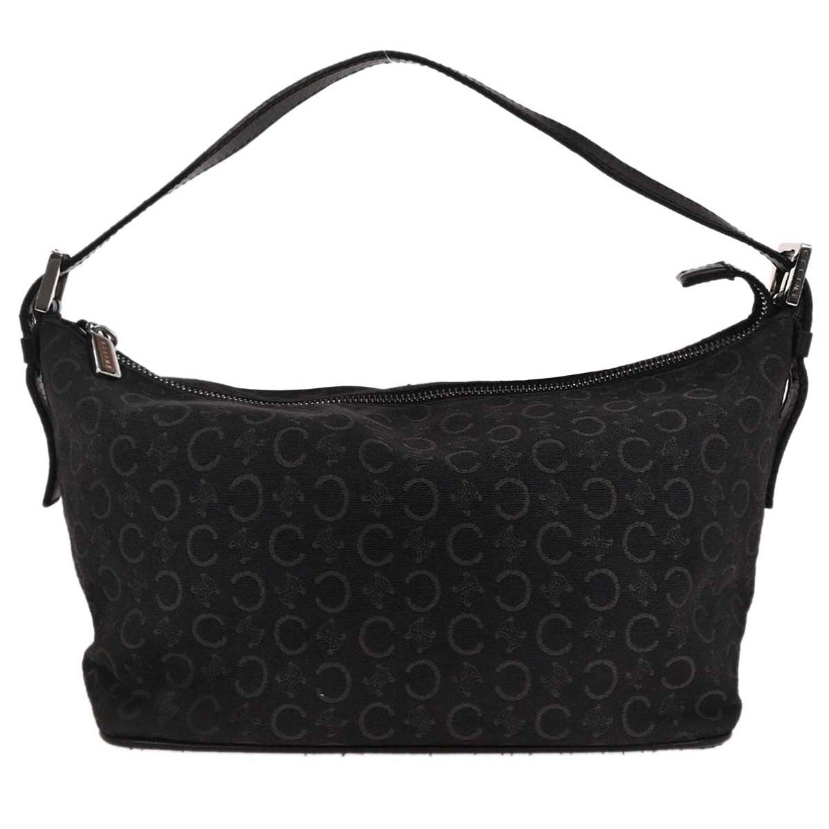 Celine C Macadam Handbag Canvas, BLACK, CANVAS, Handbag