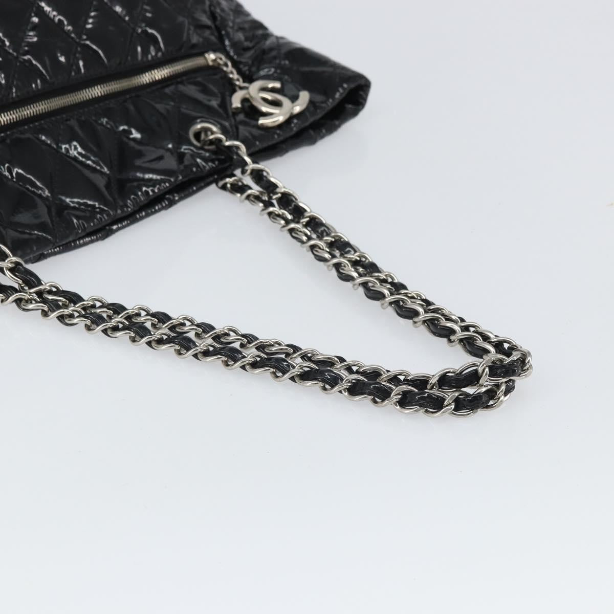 Chanel CC Charm Tote Quilted Patent Vinyl, BLACK, PATENT_LEATHER, Tote bag