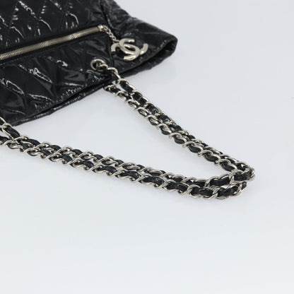 Chanel CC Charm Tote Quilted Patent Vinyl, BLACK, PATENT_LEATHER, Tote bag