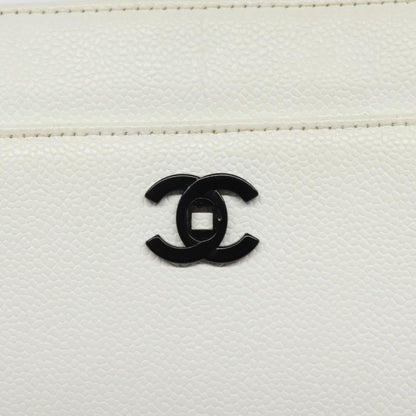Chanel Vintage CC Lock Tote Caviar, WHITE, LEATHER, Shoulder bag