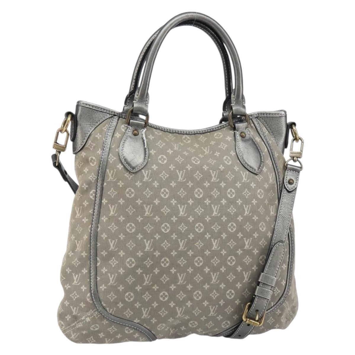 Louis Vuitton Angele Handbag Mini Lin, GRAY, CANVAS, Handbag