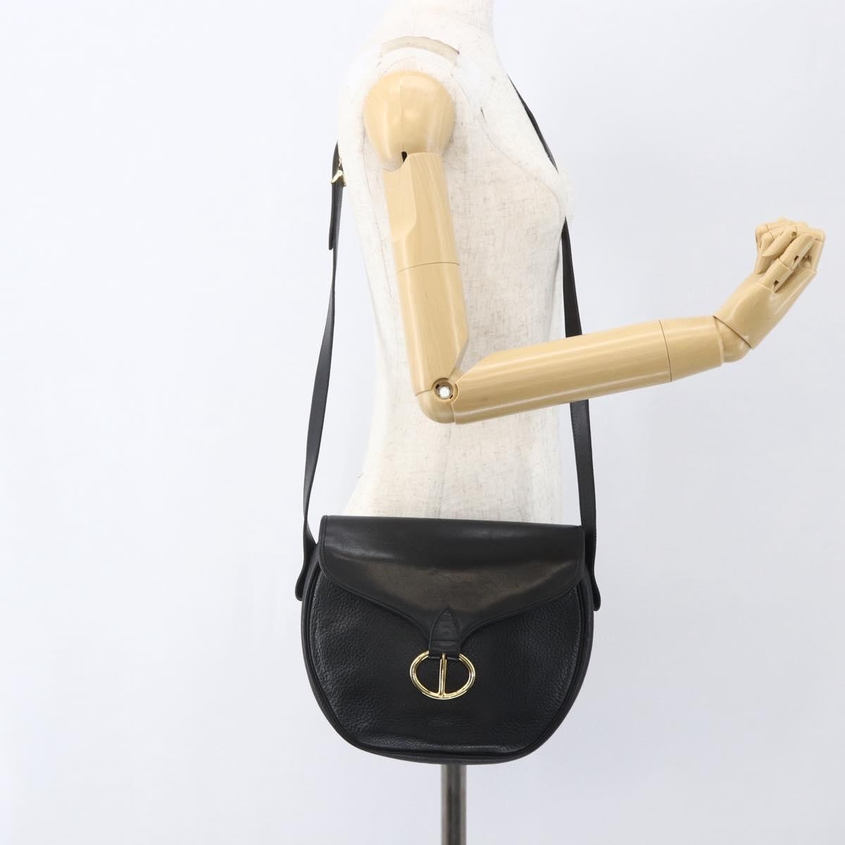 Christian Dior Bobby Flap Bag Whipstitch Leather, BLACK, LEATHER, Shoulder bag