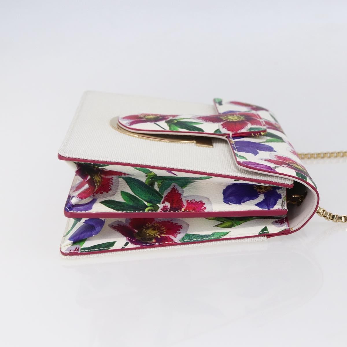 Salvatore Ferragamo Vintage Gancini Chain Shoulder Bag Canvas, MULTICOLOUR, CANVAS, Shoulder bag