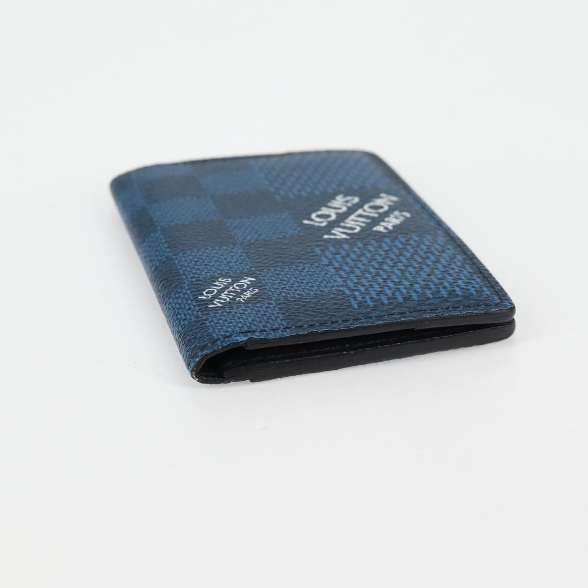 Louis Vuitton Graphite Card Case Monogram Damier, BLUE, CANVAS, Card Holders