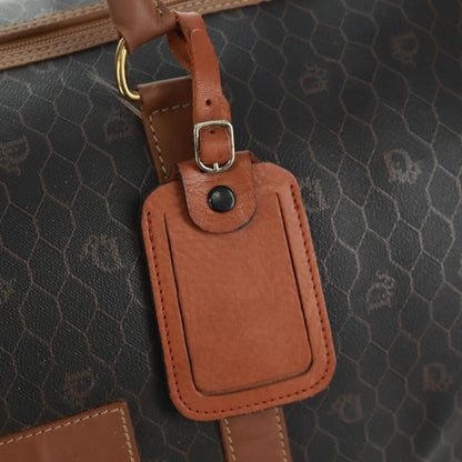 Christian Dior Vintage Honeycomb Boston bag Canvas and Leather, BLACK, CANVAS, Travel bag