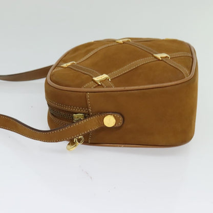 Salvatore Ferragamo Vala Shoulder Bag Suede, BROWN, SUEDE, Shoulder bag