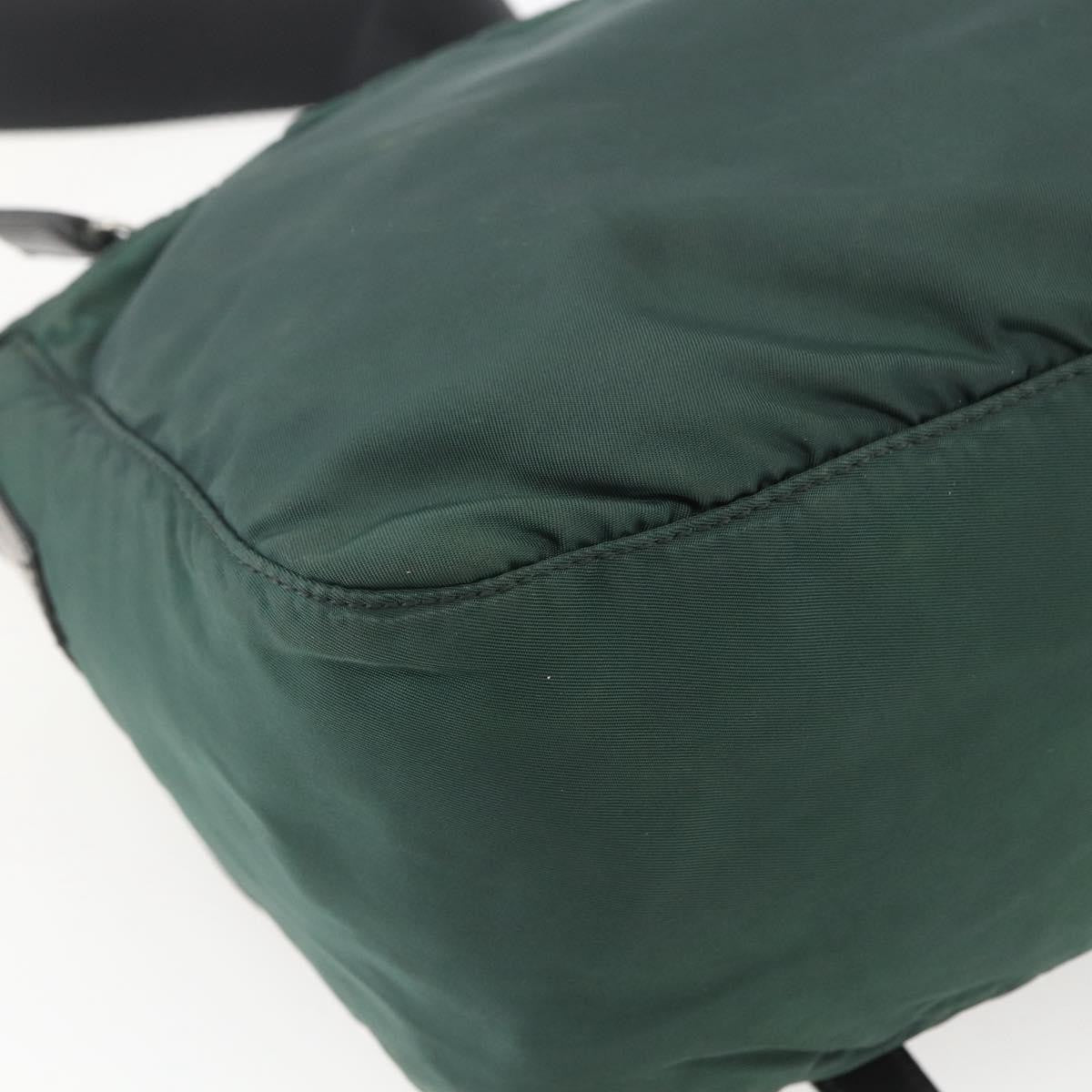 Prada Double Buckle Flap Messenger Bag Tessuto, GREEN, NYLON, Shoulder bag