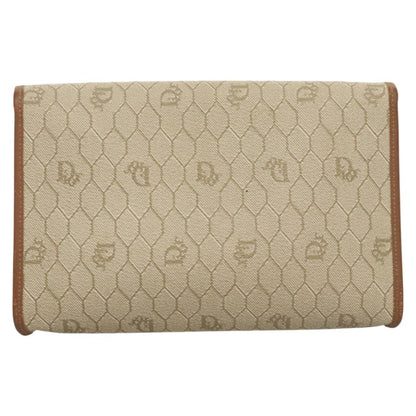 Christian Dior Vintage Honeycomb chain Canvas, BEIGE, CANVAS, Shoulder bag