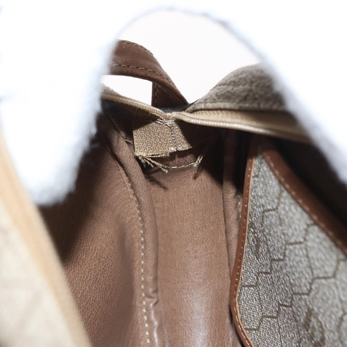 Christian Dior Vintage Honeycomb Shoulder Bag Canvas and Leather, BEIGE, CANVAS, Shoulder bag