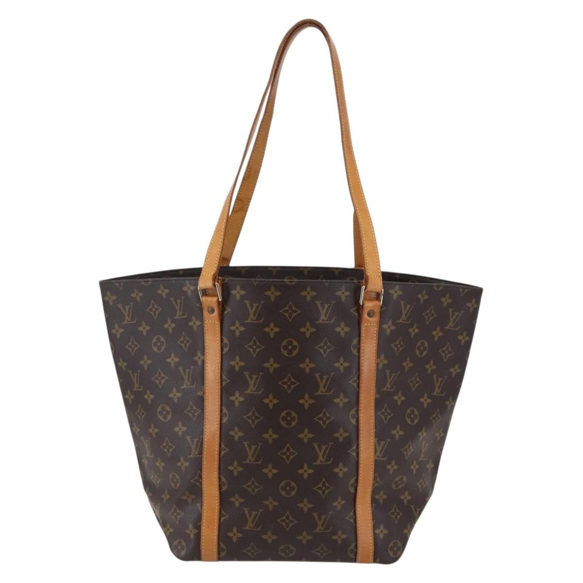 Louis Vuitton Shopping Sac Handbag Monogram Canvas, BROWN, CANVAS, Tote bag