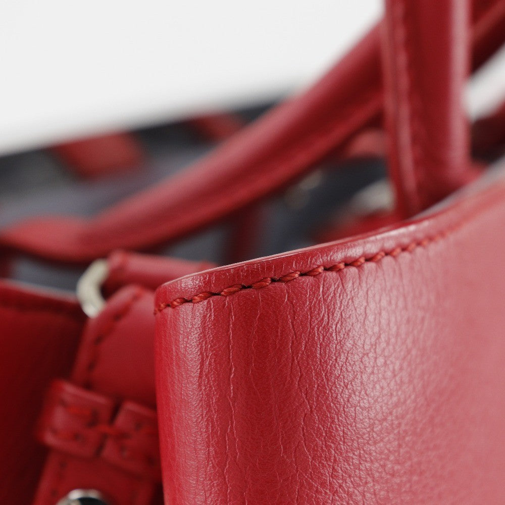 Fendi 2Jours Bag Leather, RED, CALFSKIN, Tote bag
