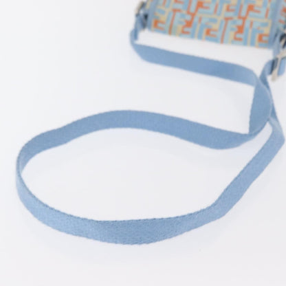 Fendi Logo Zucca Shoulder Bag Zucca, BLUE, CANVAS, Shoulder bag