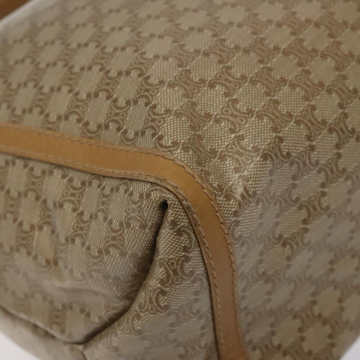 Celine Macadam Handbag Macadam with leather, BEIGE, CANVAS, Handbag
