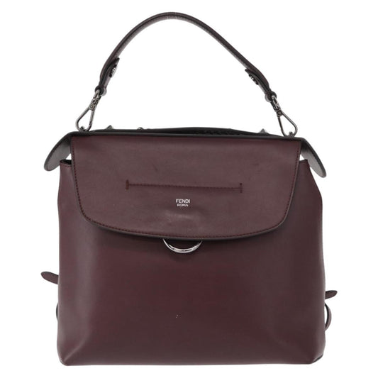 Fendi Back to School Backpack Leather, BURGUNDY, LEATHER, Backpack