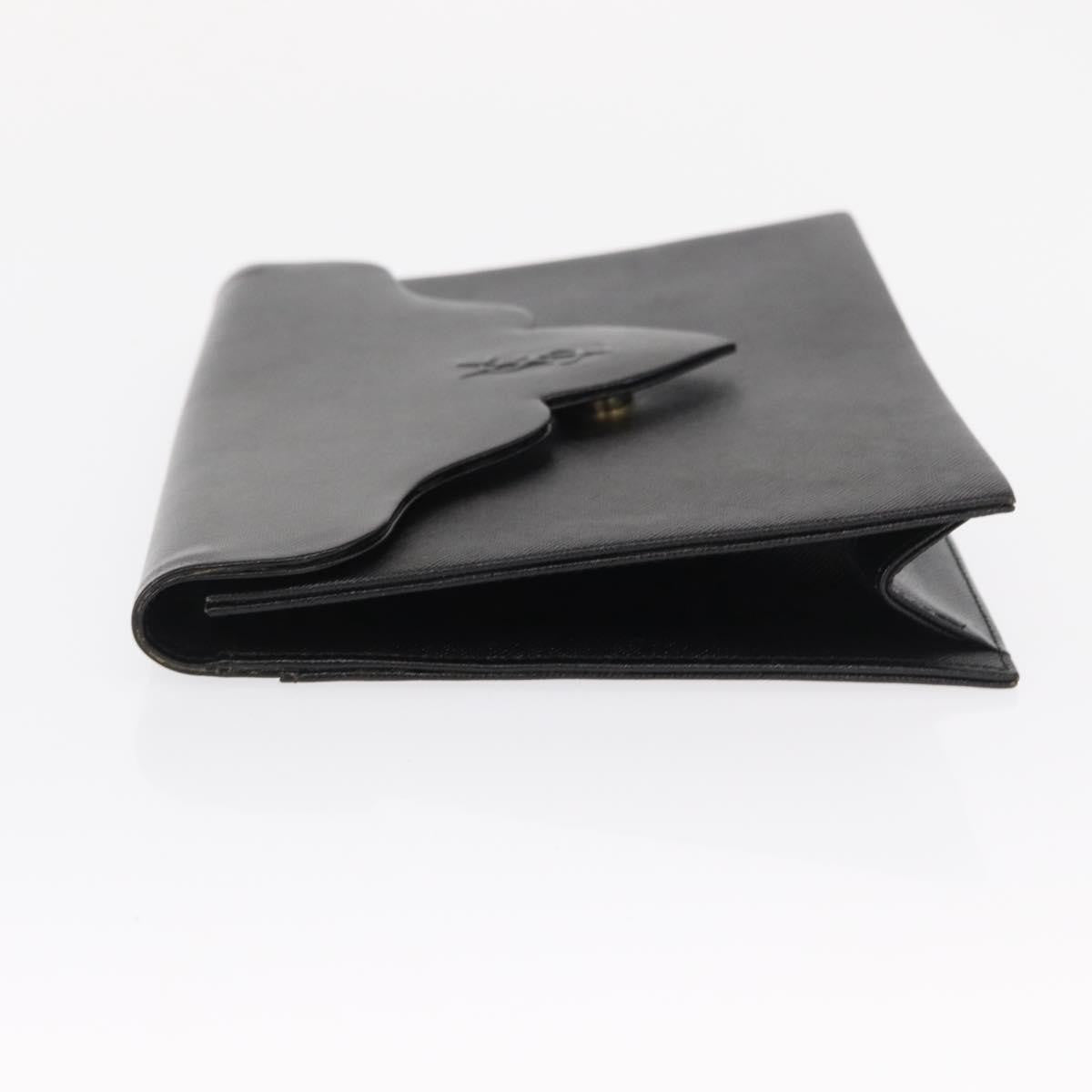 Saint Laurent Vintage Pouch Leather, BLACK, LEATHER, Clutche & pouche