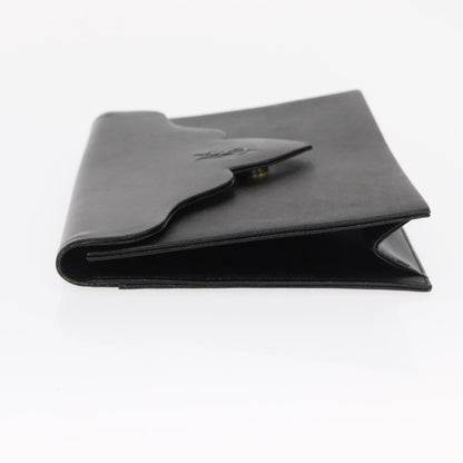 Saint Laurent Vintage Pouch Leather, BLACK, LEATHER, Clutche & pouche