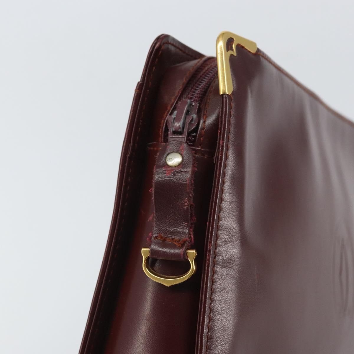 cartier Must de Cartier Clutch bag Leather, BURGUNDY, LEATHER, Clutche & pouche