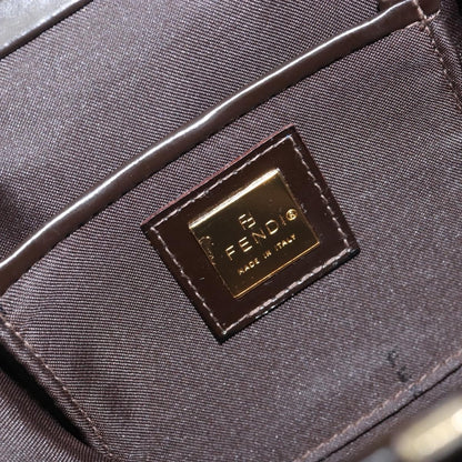 Fendi Vintage Top Handle Bag Leather, BROWN, LEATHER, Handbag